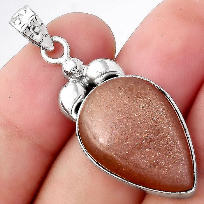 Natural Sunstone - Namibia Pendant SDP96304 P-1694, 16x23 mm