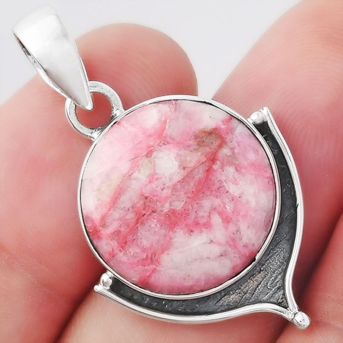 Natural Pink Thulite - Norway Pendant SDP96445 P-1393, 17x17 mm