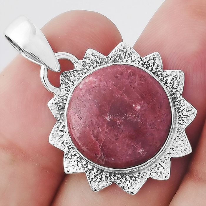 Natural Pink Thulite - Norway Pendant SDP96501 P-1205, 15x15 mm