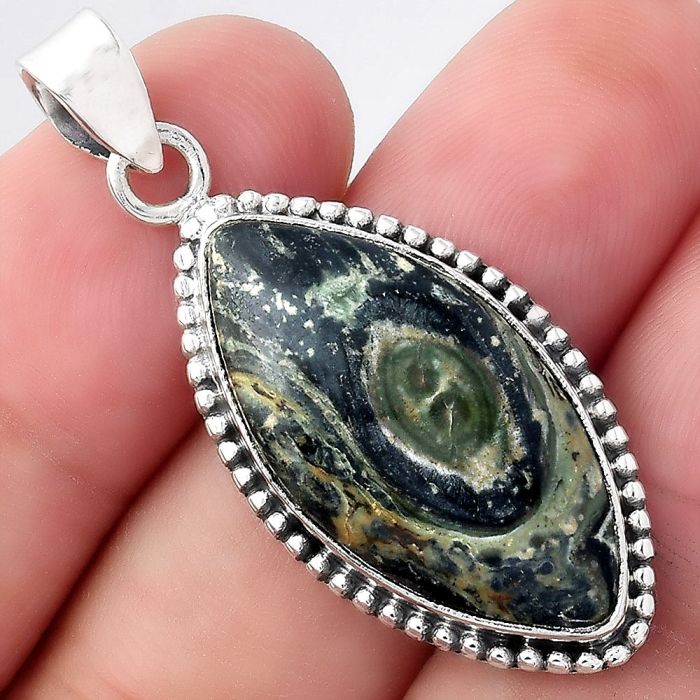 Natural Star Galaxy Jasper Pendant SDP96532 P-1052, 14x27 mm