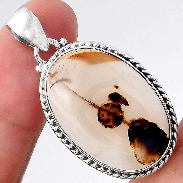 Natural Montana Agate - USA Pendant SDP96615 P-1056, 17x26 mm