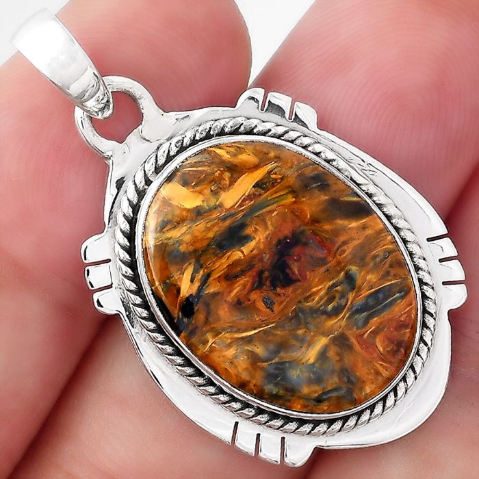 Natural Pietersite - Namibia Pendant SDP96669 P-1463, 16x21 mm