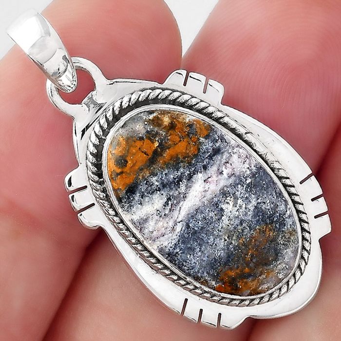 Natural Indian Blanket Jasper Pendant SDP96674 P-1463, 12x21 mm