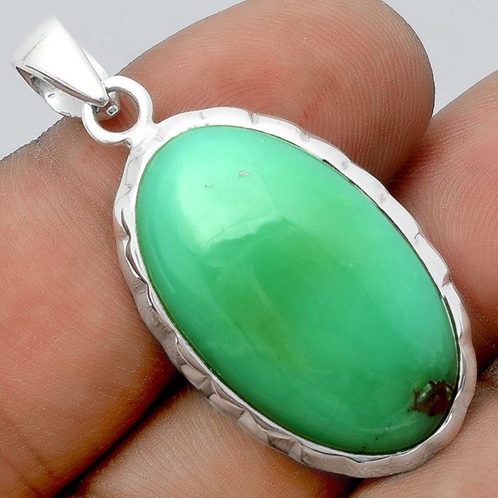 Natural Boulder Chrysoprase - Australia Pendant SDP97032 P-1110, 16x26 mm