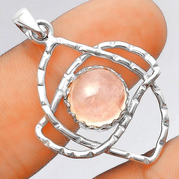 Natural Rose Quartz - Madagascar Pendant SDP97460 P-1370, 11x11 mm