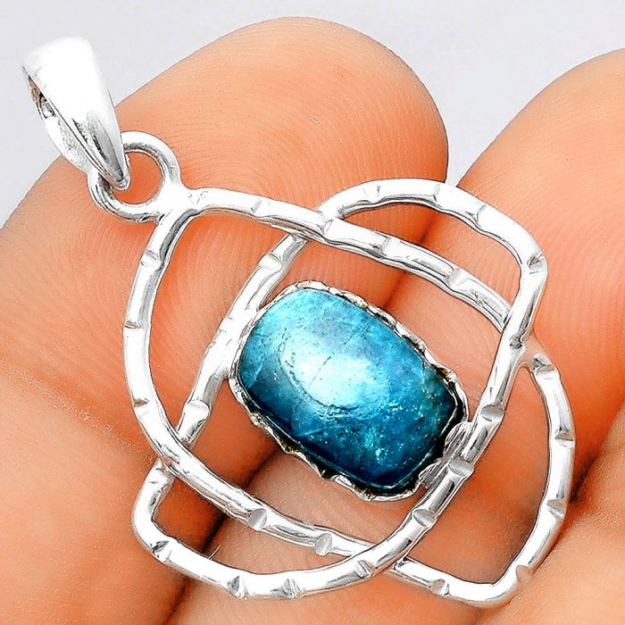 Natural Blue Apatite - Madagascar Pendant SDP97485 P-1370, 8x12 mm