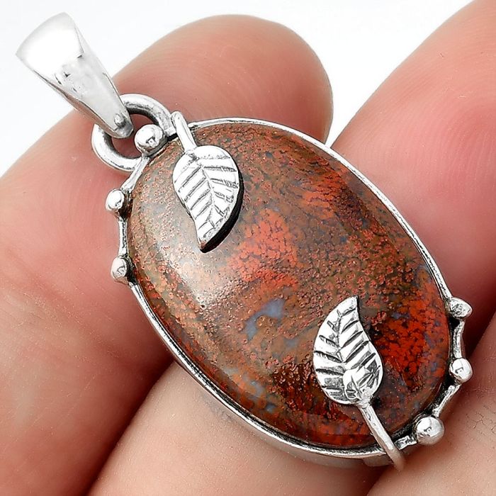 Natural Red Moss Agate Pendant SDP98938 P-1226, 16x25 mm