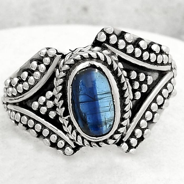 Filigree - Blue Kyanite - Brazil Ring size-8 SDR108836 R-1661, 5x9 mm