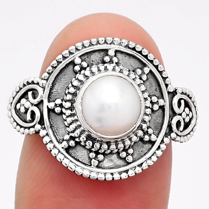 Natural Fresh Water Pearl Ring size-8 SDR112583 R-1656, 7x7 mm
