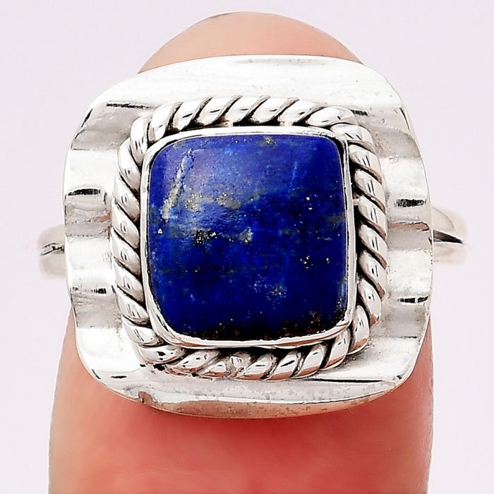 Natural Lapis - Afghanistan Ring size-7.5 SDR114424 R-1212, 9x9 mm