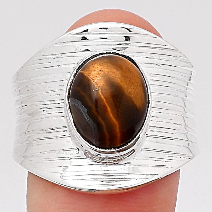 Natural Tiger Eye - Africa Ring size-9 SDR114828 R-1378, 9x11 mm