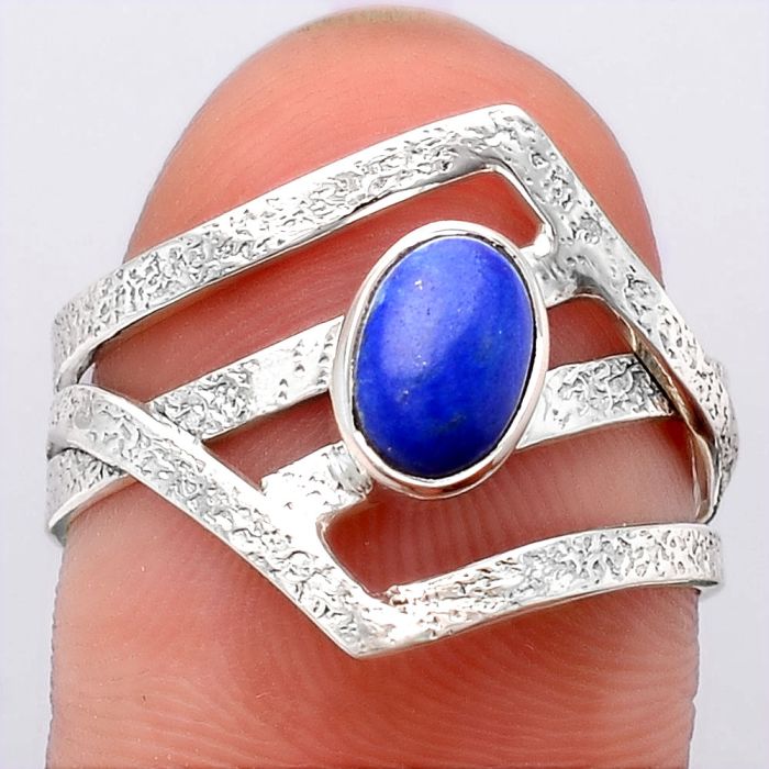 Natural Lapis Ring size-8 SDR116729 R-1471, 5x7 mm