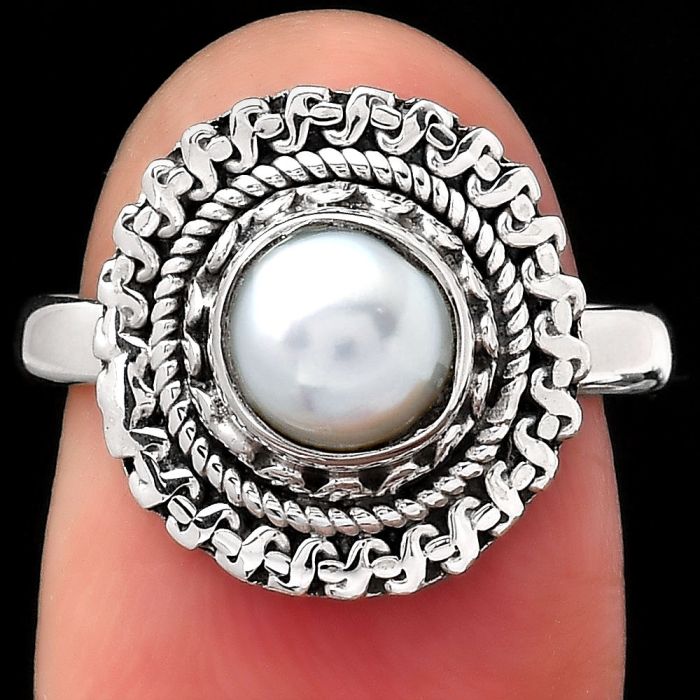 Natural Fresh Water Pearl Ring size-7 SDR119140 R-1279, 7x7 mm