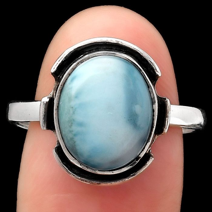 Larimar (Dominican Republic) Ring size-8.5 SDR121453 R-1211, 10x12 mm