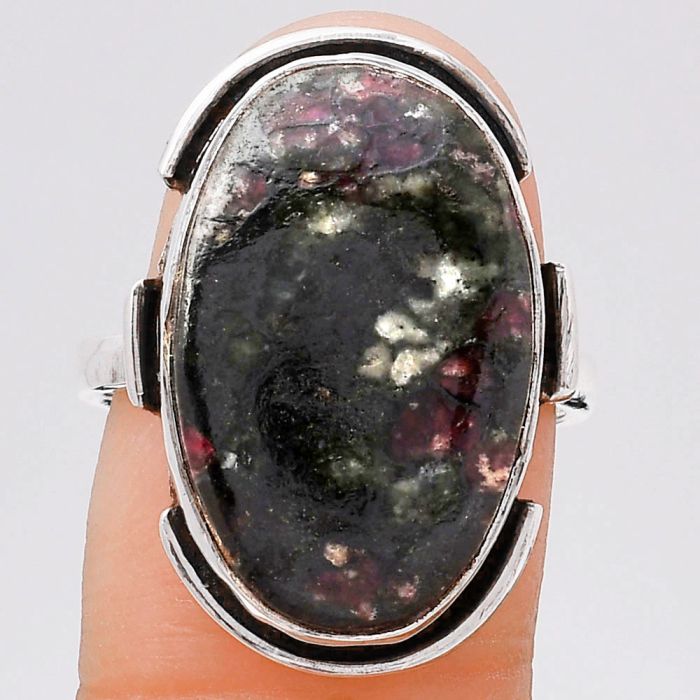 Natural Russian Eudialyte Ring size-7 SDR121563 R-1211, 13x20 mm
