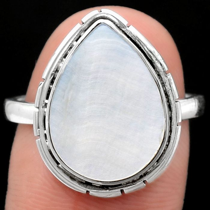 Natural Mother Of Pearl Ring size-8.5 SDR121986 R-1011, 12x16 mm