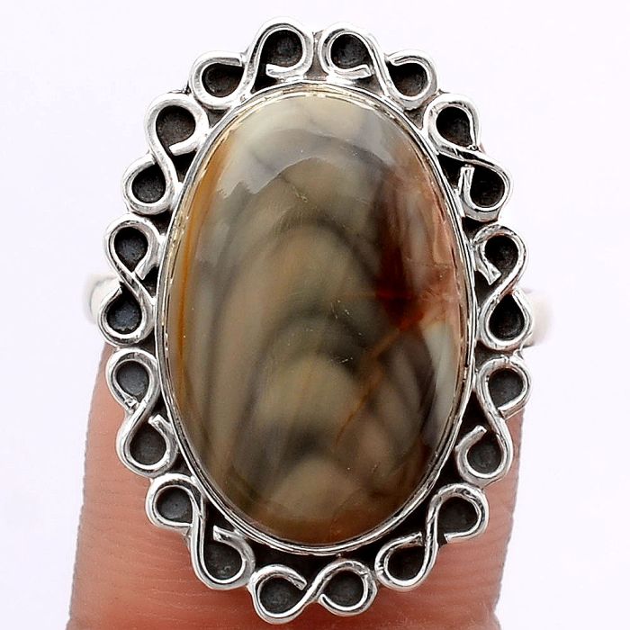 Natural Imperial Jasper - Mexico Ring size-8.5 SDR122131 R-1164, 13x19 mm