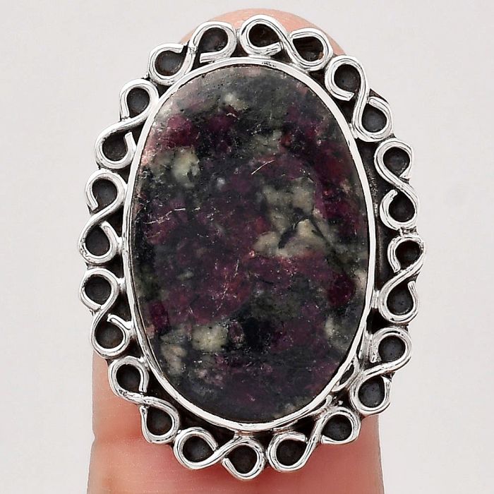 Natural Russian Eudialyte Ring size-7 SDR122228 R-1164, 14x21 mm