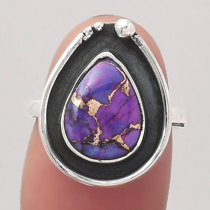 Copper Purple Turquoise - Arizona Ring size-6.5 SDR122890 R-1168, 9x12 mm