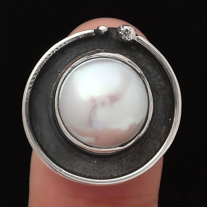 Natural Fresh Water Pink Pearl Ring size-7 SDR122940 R-1168, 12x12 mm