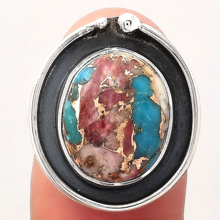 Multi Copper Turquoise - Arizona Ring size-7 SDR122983 R-1168, 12x14 mm