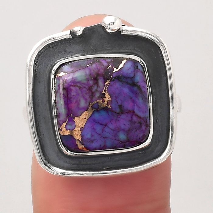 Copper Purple Turquoise - Arizona Ring size-7 SDR122999 R-1168, 11x11 mm