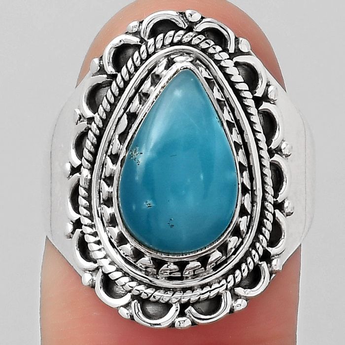 Natural Smithsonite Ring size-7.5 SDR123404 R-1256, 8x12 mm