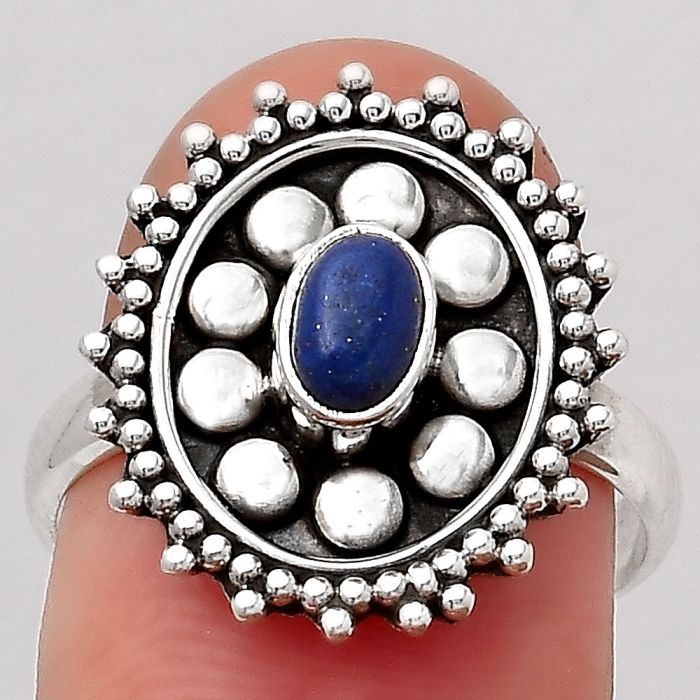 Natural Lapis - Afghanistan Ring size-7.5 SDR124619 R-1273, 4x6 mm