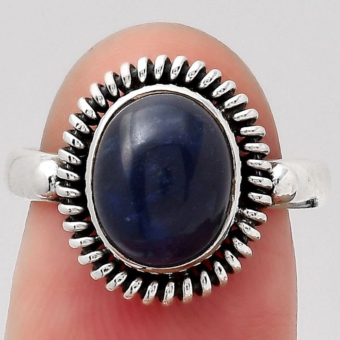 Natural Sodalite Ring size-7 SDR124783 R-1279, 8x10 mm