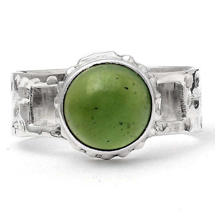 Natural Nephrite Jade - Canada Ring size-8.5 SDR125042 R-1545, 9x9 mm