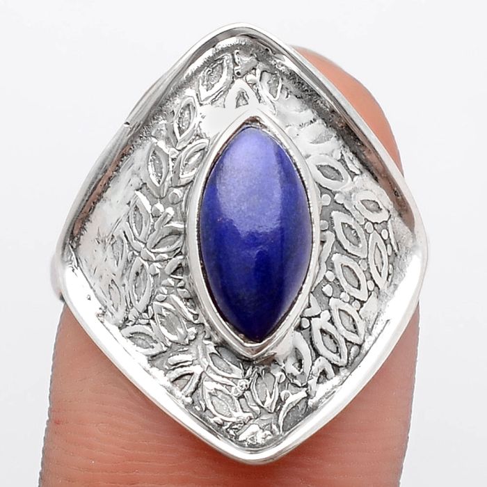 Natural Lapis - Afghanistan Ring size-8 SDR125240 R-1373, 6x12 mm