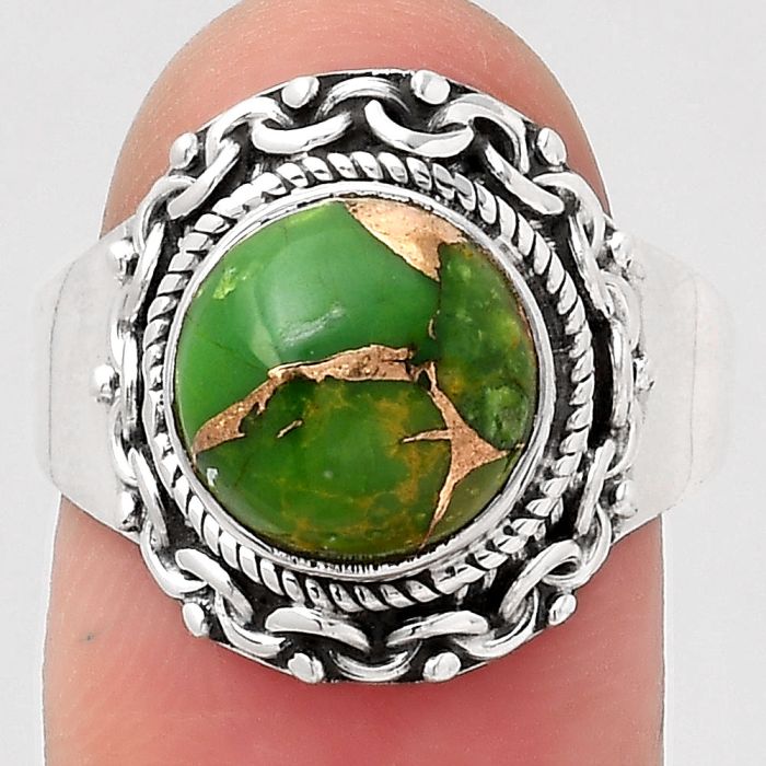 Copper Green Turquoise - Arizona Ring size-8.5 SDR125927 R-1667, 10x10 mm