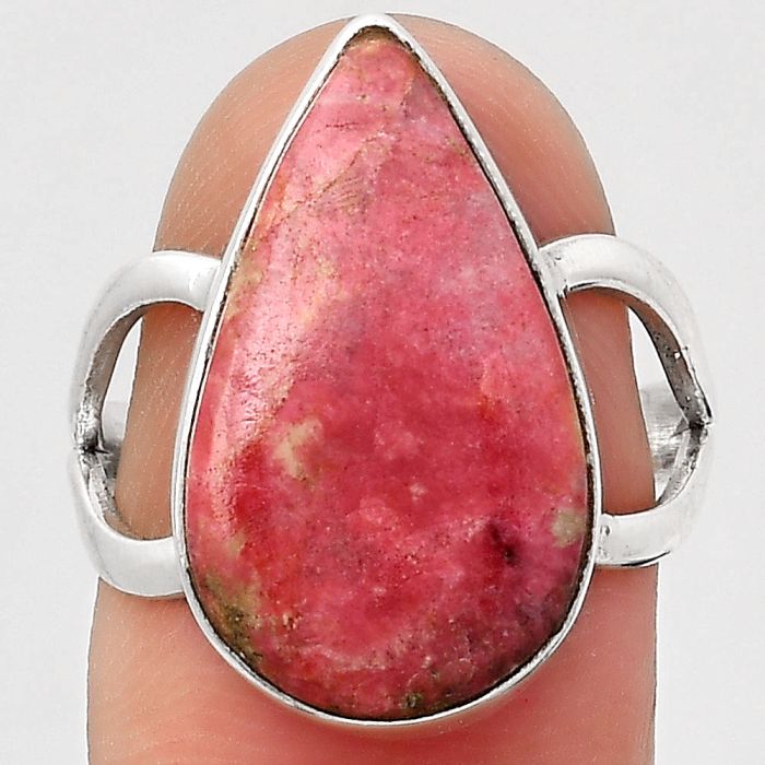 Natural Pink Thulite - Norway Ring size-7.5 SDR126030 R-1002, 12x20 mm