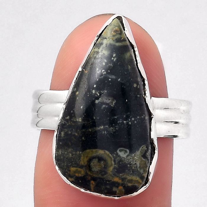 Natural Star Galaxy Jasper Ring size-8 SDR127291 R-1338, 12x22 mm