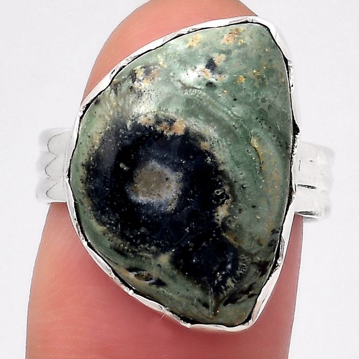 Natural Star Galaxy Jasper Ring size-7 SDR127294 R-1338, 14x20 mm