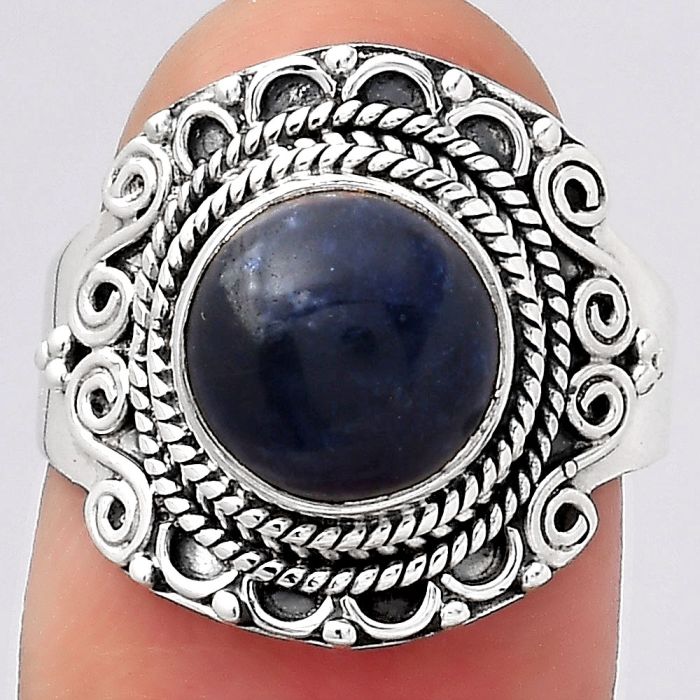 Natural Sodalite Ring size-7.5 SDR127807 R-1282, 9x9 mm