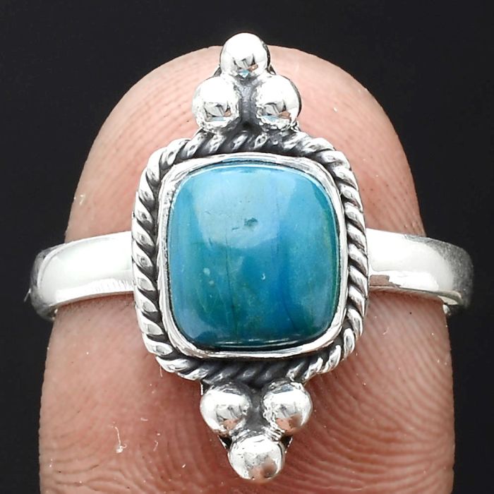 Natural Azurite Chrysocolla Ring size-8 SDR128795 R-1127, 7x8 mm