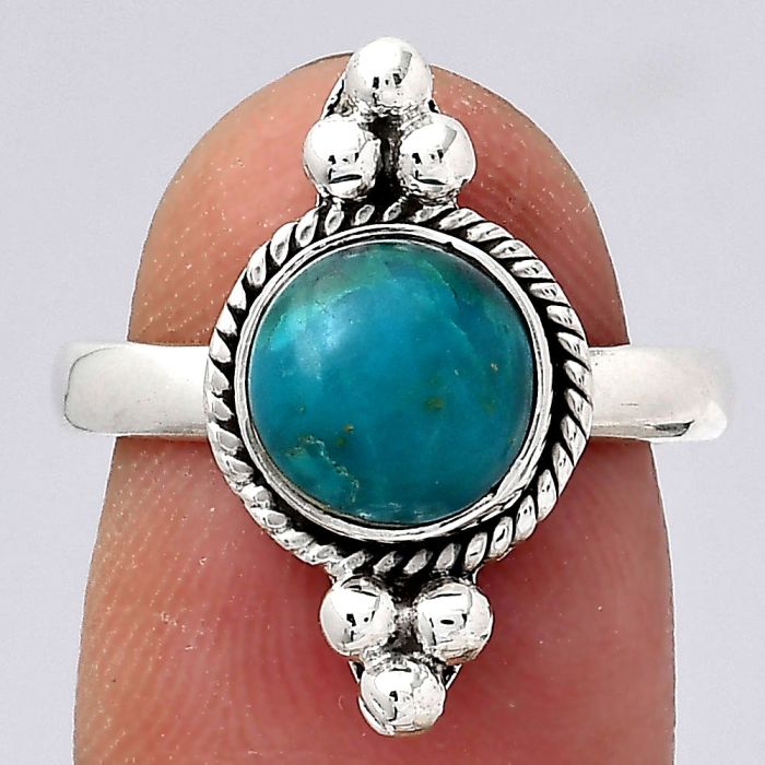 Natural Azurite Chrysocolla Ring size-7 SDR129377 R-1127, 8x8 mm