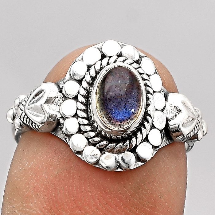 Blue Labradorite - Madagascar Ring size-7.5 SDR130715 R-1399, 5x7 mm