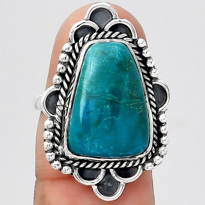 Natural Azurite Chrysocolla Ring size-7 SDR131578 R-1229, 12x17 mm