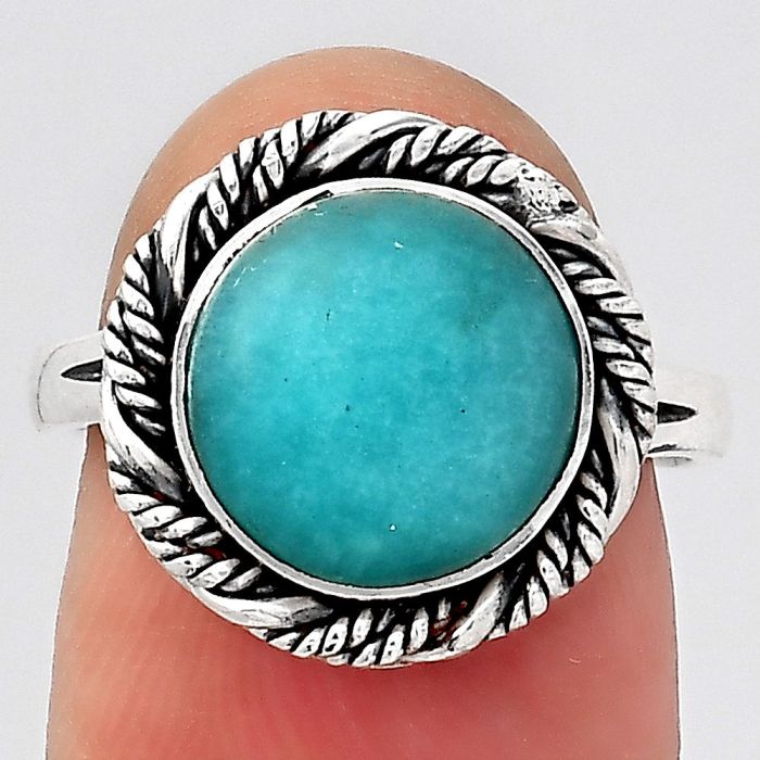 Natural Paraiba Amazonite Ring size-7 SDR131914 R-1014, 10x10 mm