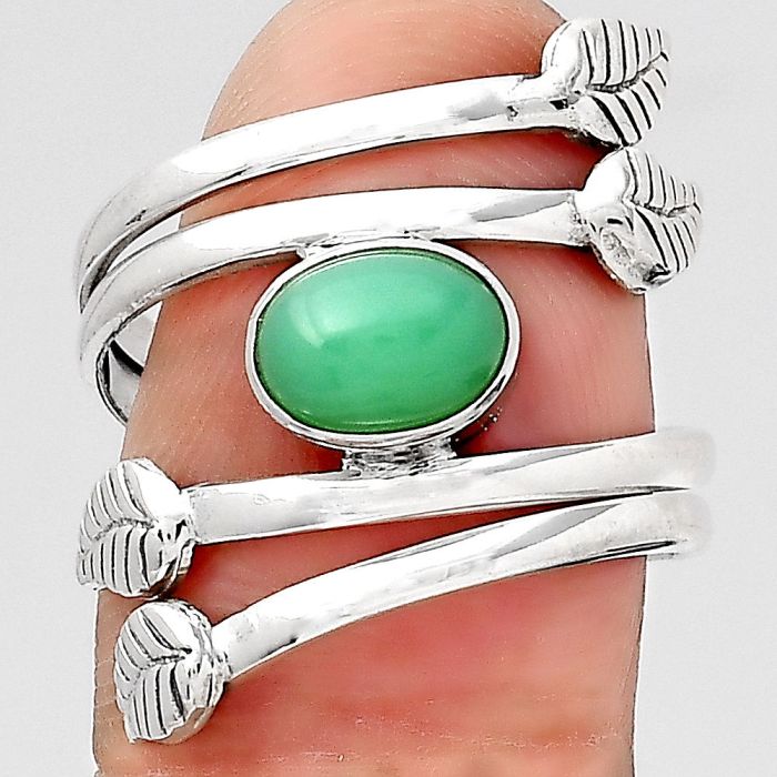 Leaves - Chrysoprase - Australia Ring size-7 SDR132788 R-1251, 6x8 mm