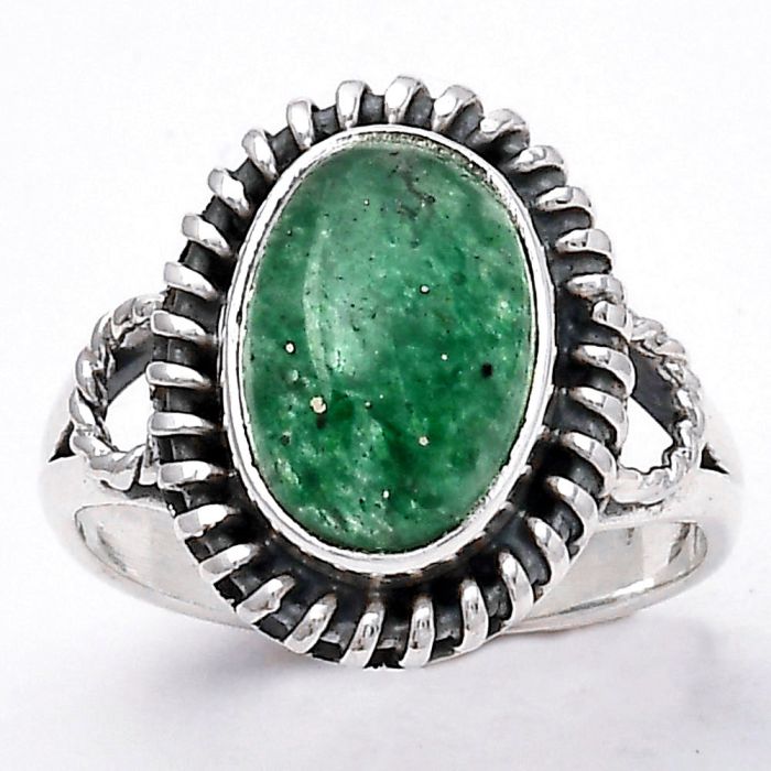 Natural Green Aventurine Ring size-7 SDR133194 R-1279, 8x12 mm