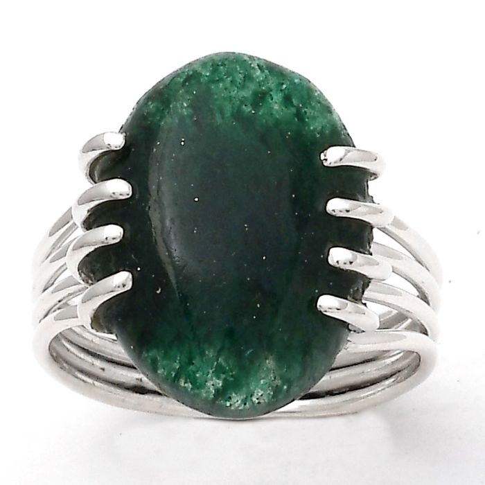Natural Green Aventurine Ring size-7.5 SDR133311 R-1259, 13x18 mm