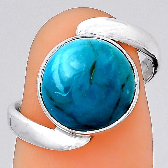 Natural Azurite Chrysocolla Ring size-8 SDR133853 R-1232, 12x12 mm