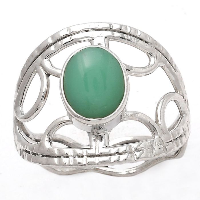 Natural Chrysoprase - Australia Ring size-9 SDR134902 R-1133, 7x9 mm