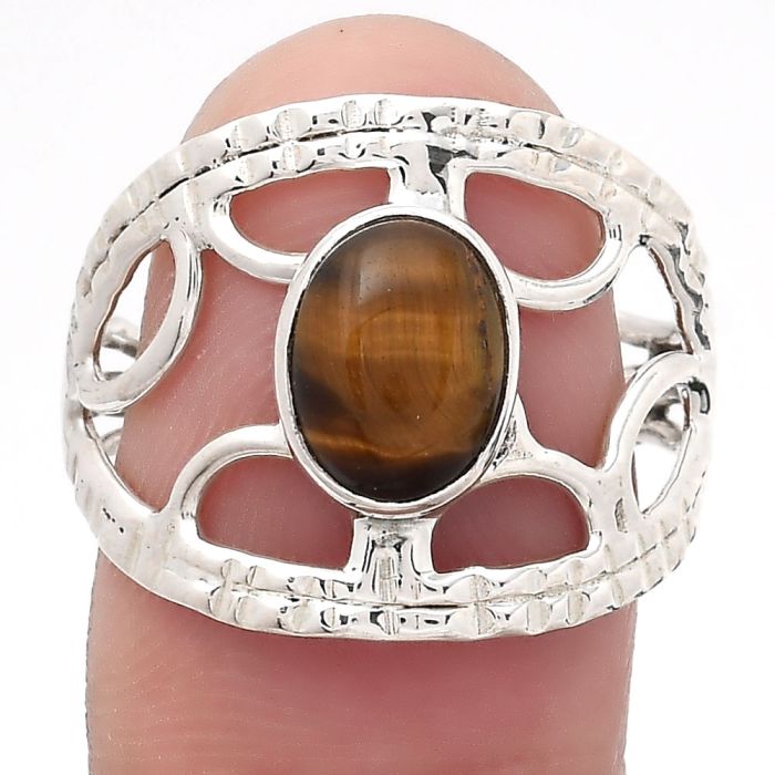 Natural Tiger Eye - Africa Ring size-9 SDR134914 R-1133, 7x9 mm