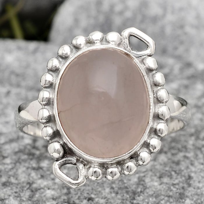 Natural Rose Quartz - Madagascar Ring size-8 SDR135458 R-1071, 10x12 mm