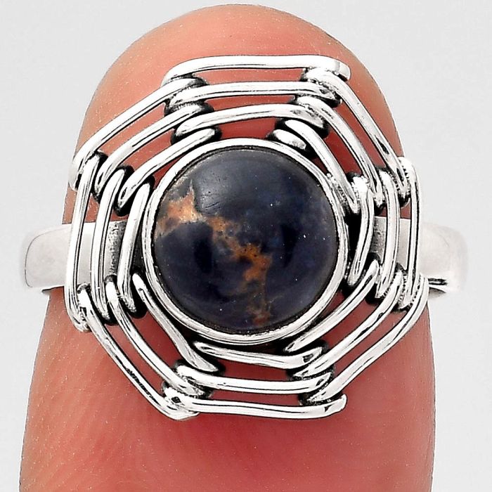 Natural Sodalite Ring size-6.5 SDR136791 R-1445, 8x8 mm