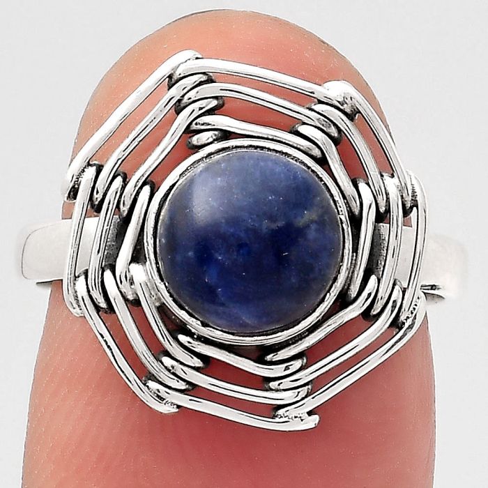 Natural Sodalite Ring size-8 SDR136803 R-1445, 8x8 mm